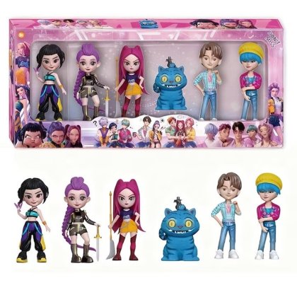 Set de 6 Papusi K-pop Idol, AjieQaQ®, Cadou Ideal pentru Baieti si Fete, Inaltime 15-18 cm, Culori Vivide, Decor Personalizat, pentru Pasionati de K-pop de Toate Varstele