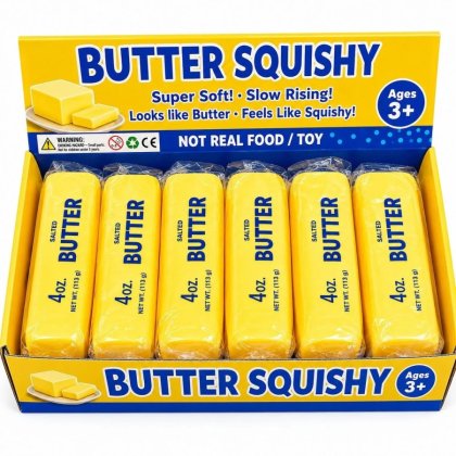 Jucarie Antistres Squishy Butter cu Spuma, Model Unt, 11 cm /