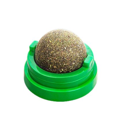 Jucarie pentru pisici, bila cu iarba pisici, cu adeziv pe spate, capac anti uscare, verde, Doty®