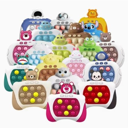 Mystery Box Joc Pop It electronic VICTINY® interactiv, consola pentru copii si adulti, Antistres, Sunete si Lumini, Portabil, 200 Niveluri, 4 Moduri, Multiplayer, Memorie, Score Mode, Squeeze Poppet